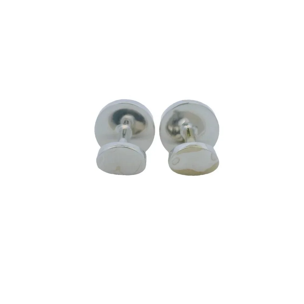Tiffany & Co 1837 Collection 925 Sterling Silver Concave Round Button Cufflinks